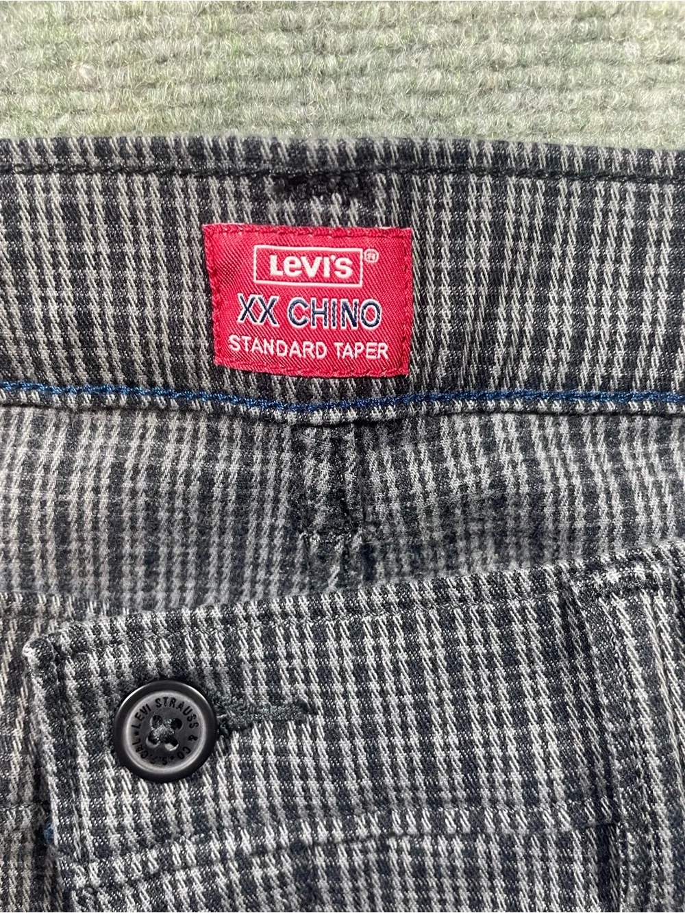 Levi's XX Chino Men's Gray & Black Checkered  Chinos 44x30